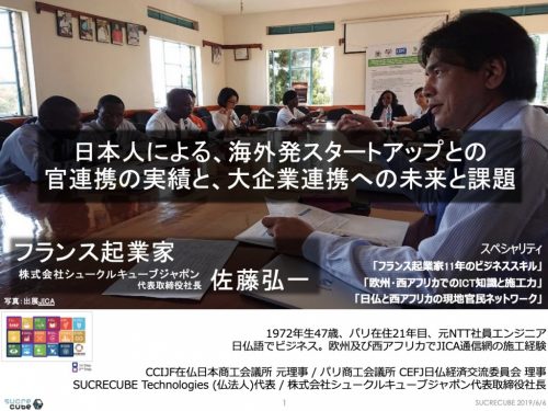 アフリカビジネス協議会 第1回本会議での登壇(経団連会館、2019年6月)